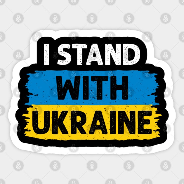 I Stand With Ukraine With Ukrainian Flag Sticker by Julorzo